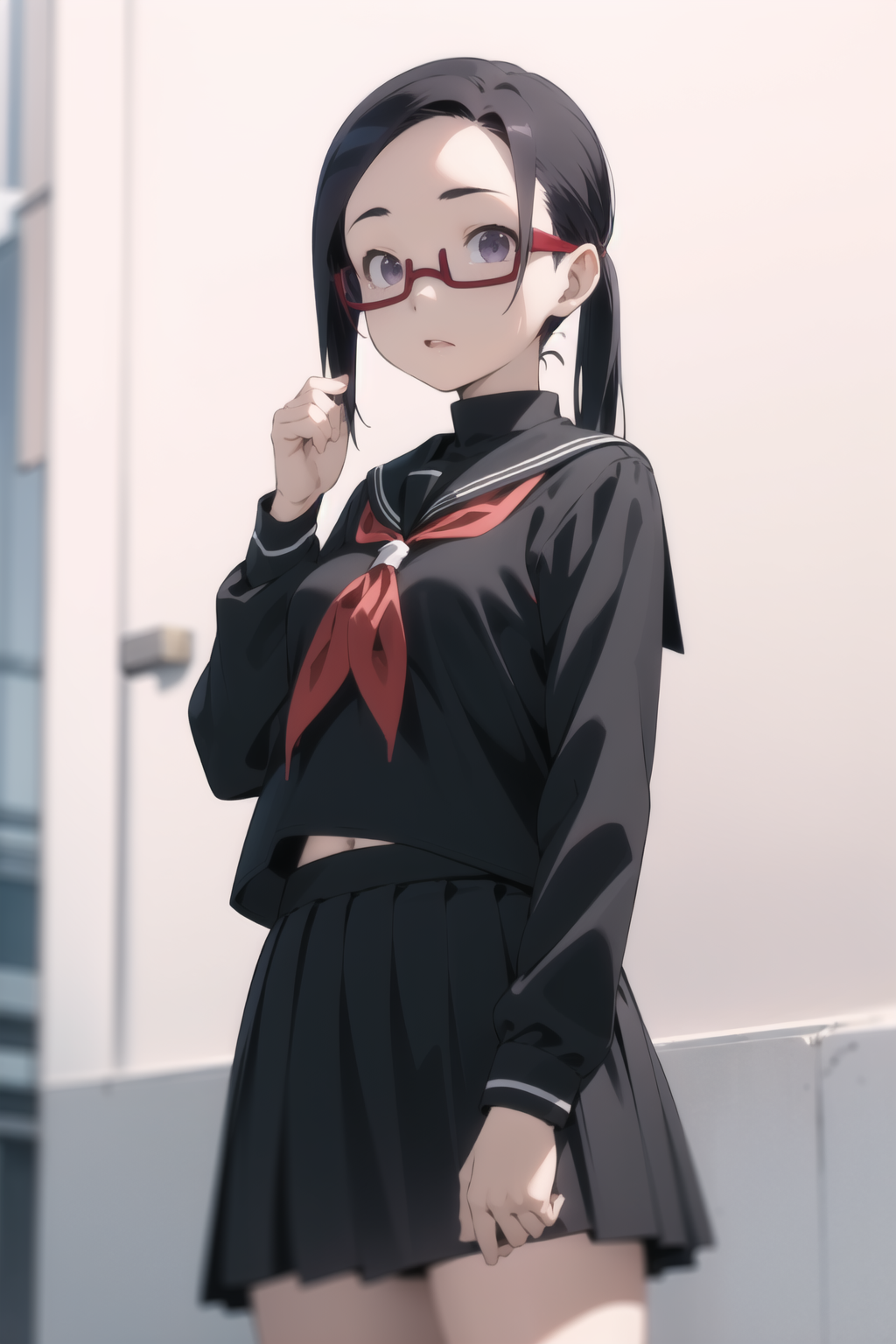 14101-1794052323-_lora_sato-000006_1_ sato, glasses, red-framed eyewear, under-rim eyewear,__black serafuku, black shirt, black skirt, red necker.png